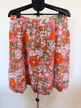 Talbots Floral Mini Skirt in Pink, Orange & Green